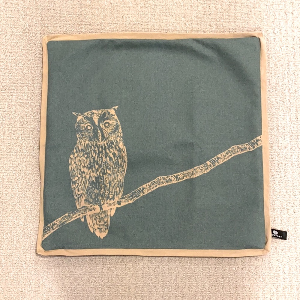 Blue owl pillow case